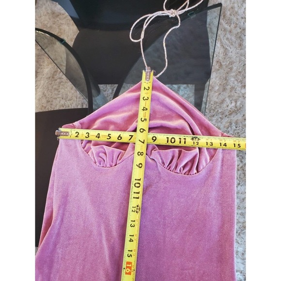 Fashion Nova Women Purple Polyester Halter Neck Sleeveless Velvet Maxi Dress XL - Picture 14 of 16